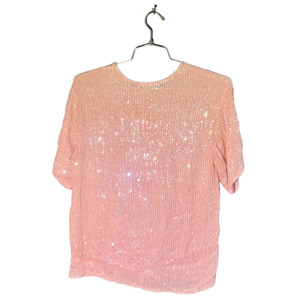 Vintage Sally Starkman Pink Sequin Top
